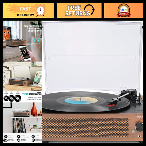 Retro vinyl record player - retro, with